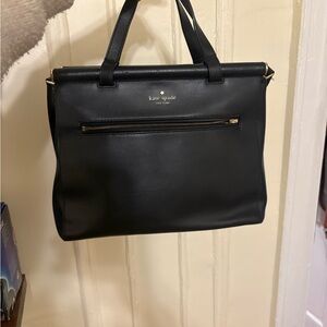 Kate Spade Black Leather Bag with Gold Accents